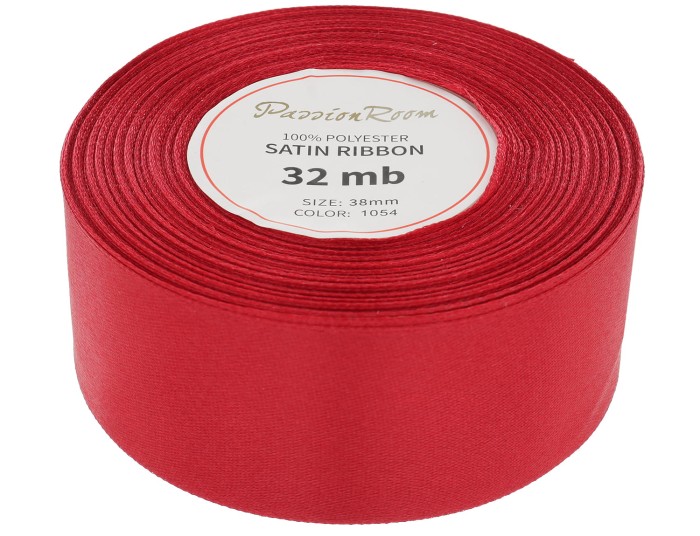 Wstążka satynowa 38mm 32mb bordowa
