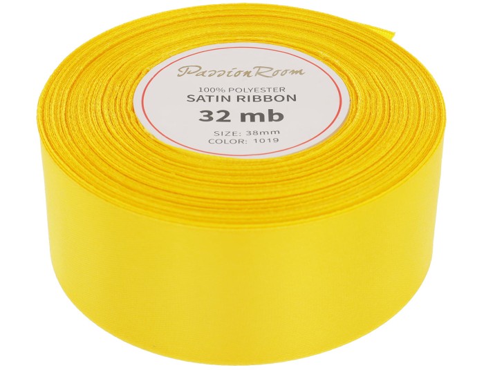 Wstążka satynowa 38mm 32mb żółta