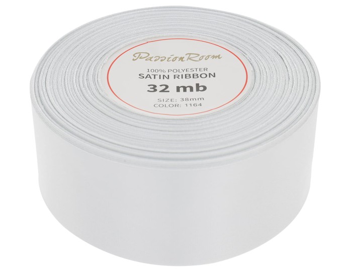 Wstążka satynowa 38mm 32mb srebrna