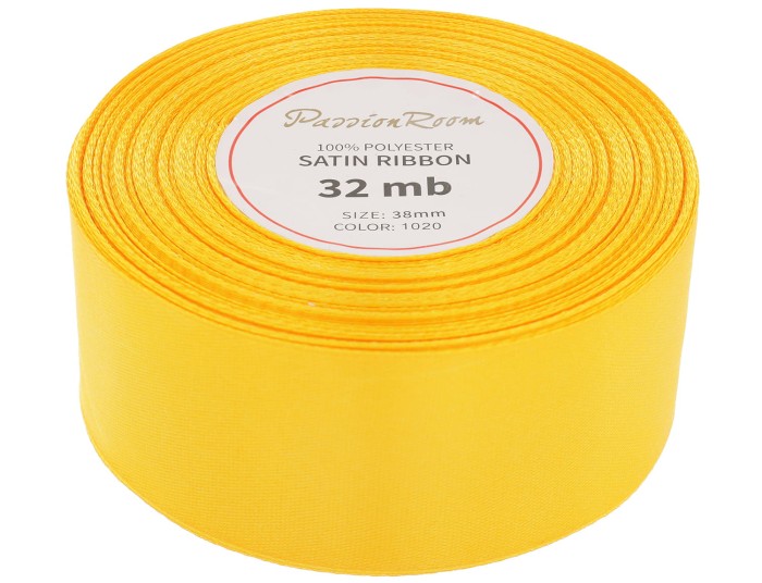 [838080] Wstążka satynowa 38mm 32mb ciemnożółta