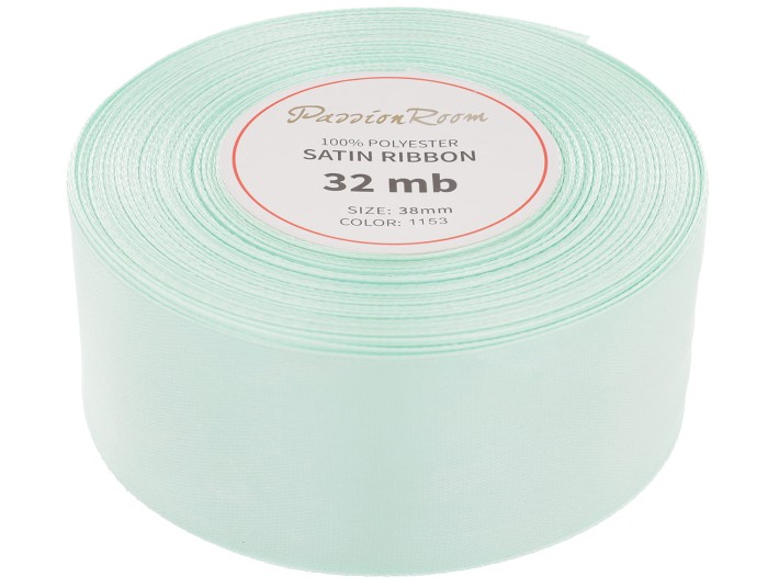Wstążka satynowa 38mm 32mb miętowa