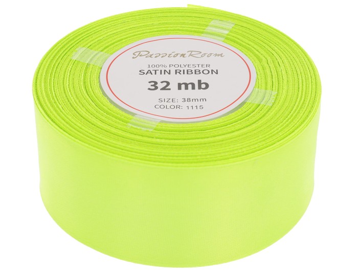 Wstążka satynowa 38mm 32mb limonkowa