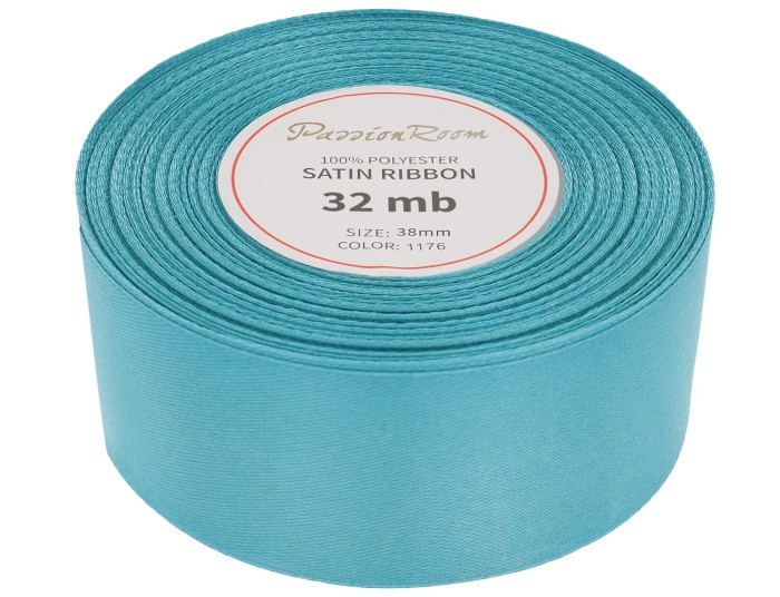 Wstążka satynowa 38mm 32mb turkusowa