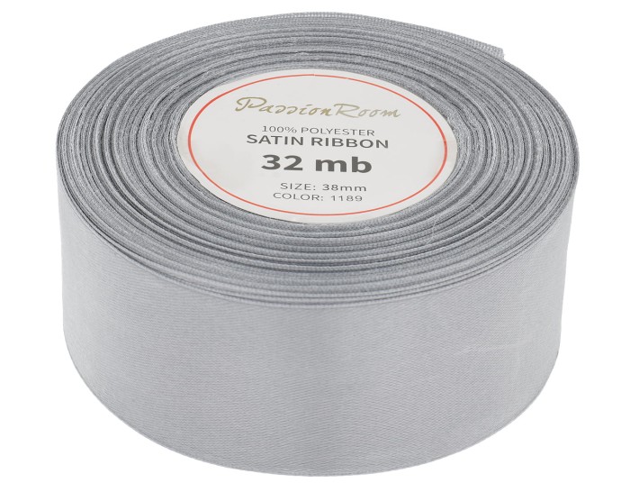Wstążka satynowa 38mm 32mb szara
