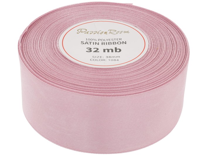 Wstążka satynowa 38mm 32mb przydymiony róż