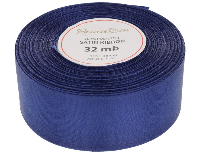 Wstążka satynowa 38mm 32mb szafirowa