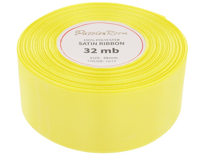 Wstążka satynowa 38mm 32mb cytrynowa