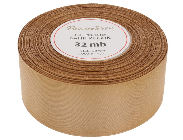 Wstążka satynowa 38mm 32mb orzechowa