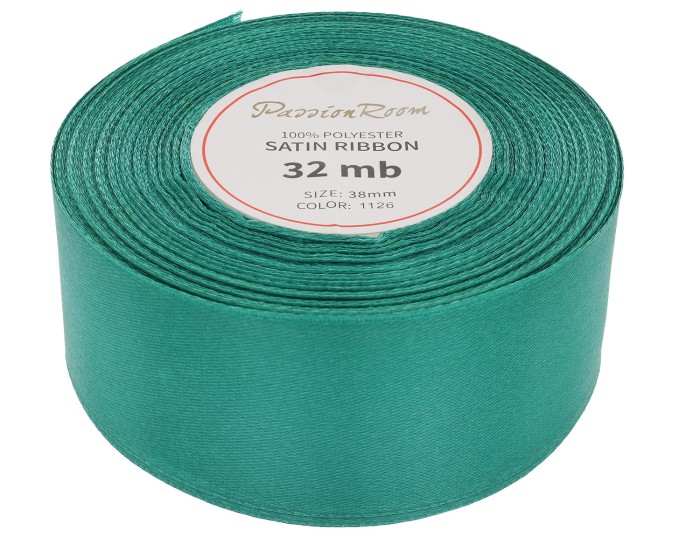 Wstążka satynowa 38mm 32mb szmaragdowa