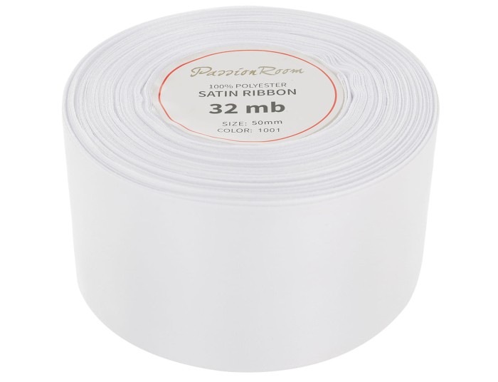 Wstążka satynowa 50mm 32mb biała