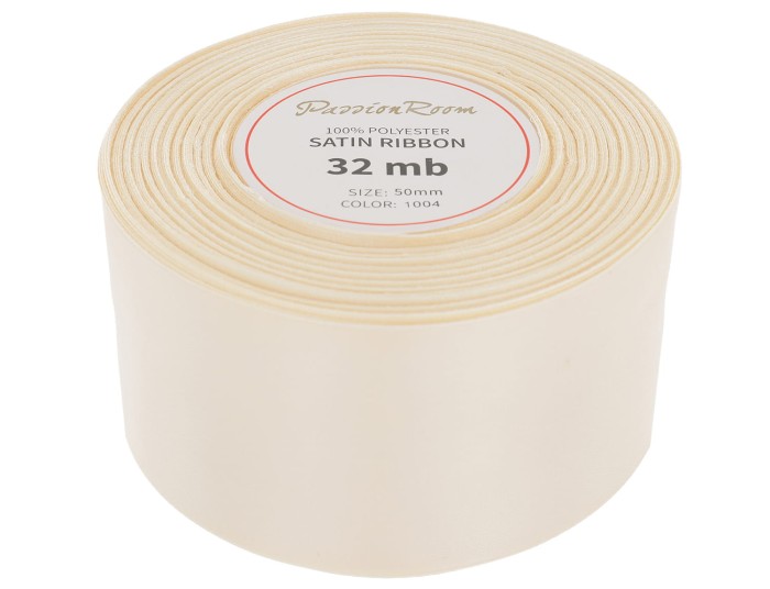 Wstążka satynowa 50mm 32mb ciemnokremowa