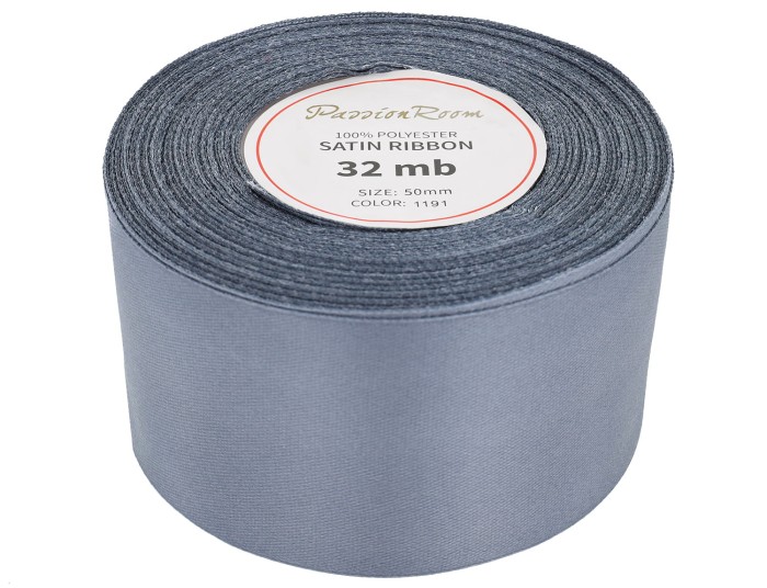 Wstążka satynowa 50mm 32mb stalowa