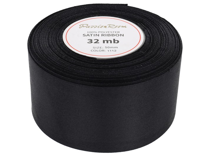 Wstążka satynowa 50mm 32mb czarna