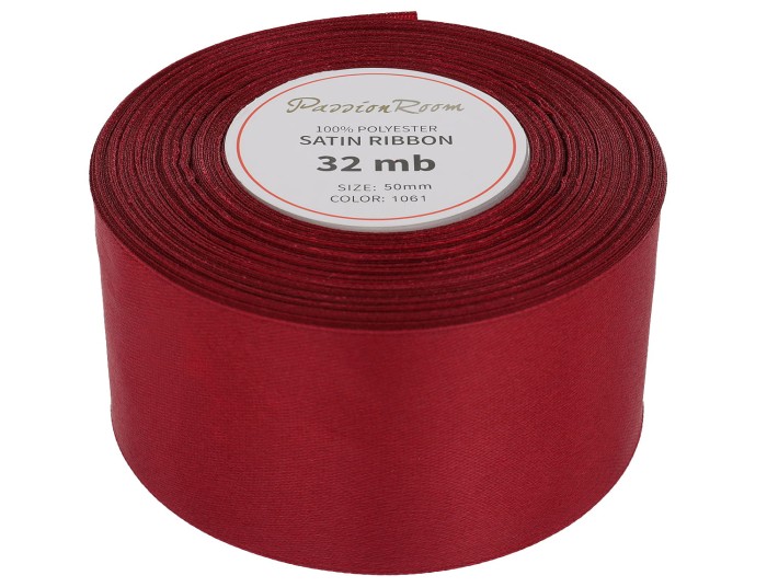 Wstążka satynowa 50mm 32mb burgundowa
