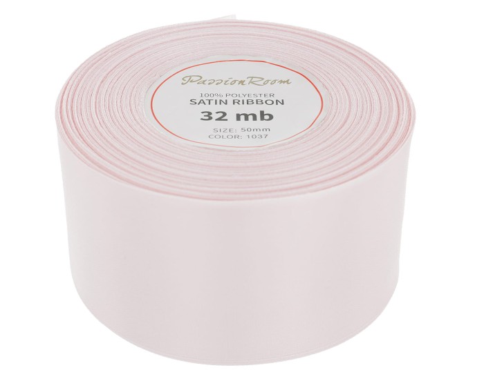 Wstążka satynowa 50mm 32mb bladoróżowa
