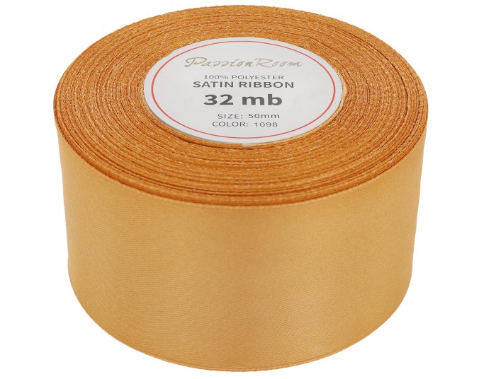Wstążka satynowa 50mm 32mb miedziana