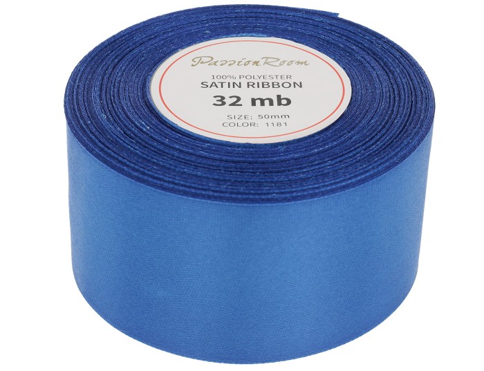 Wstążka satynowa 50mm ciemnoniebieska