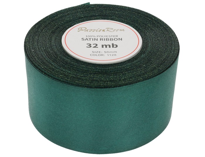 Wstążka satynowa 50mm zieleń butelkowa