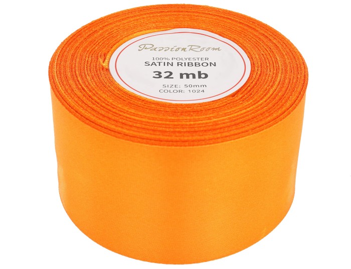 Wstążka satynowa 50mm 32mb pomarańczowa