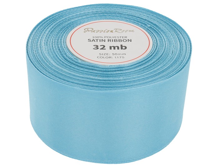 Wstążka satynowa 50mm 32mb jasnoturkusowa