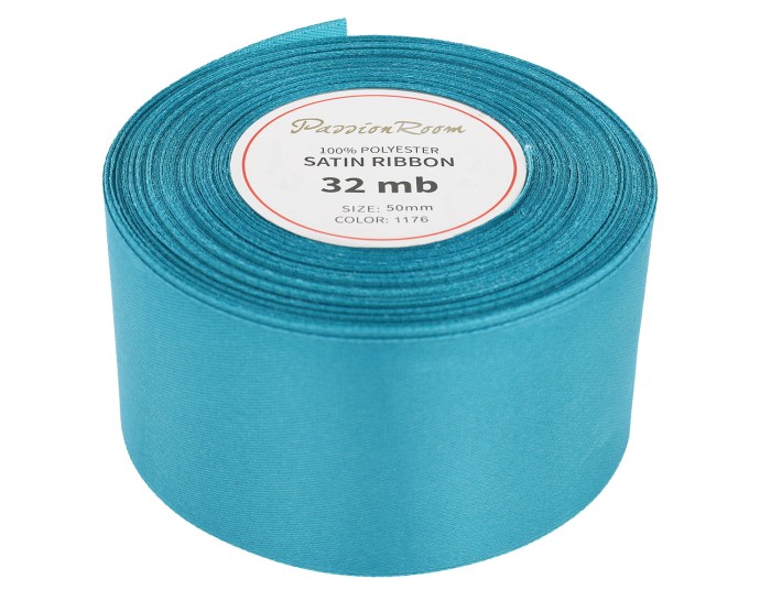 Wstążka satynowa 50mm 32mb turkusowa