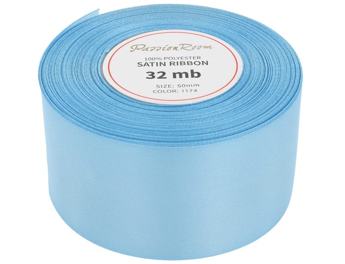 Wstążka satynowa 50mm 32mb lazurowa