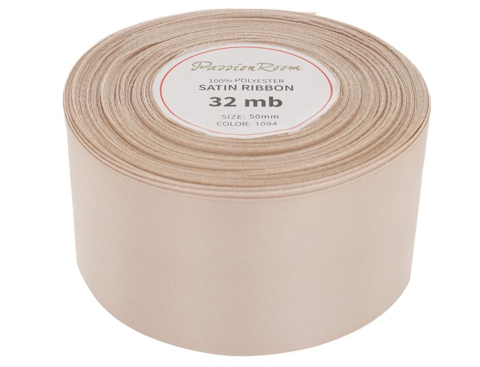 [850097] Wstążka satynowa 50mm 32mb nude