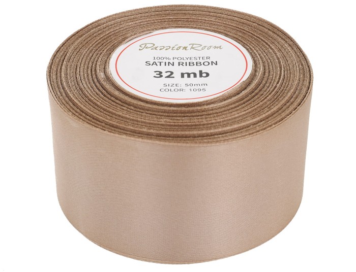 Wstążka satynowa 50mm 32mb cappuccino