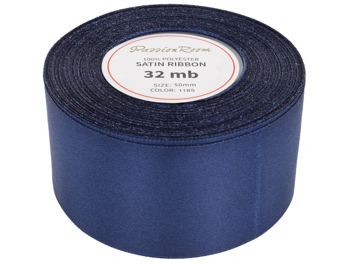 Wstążka satynowa 50mm 32mb ciemnogranatowa