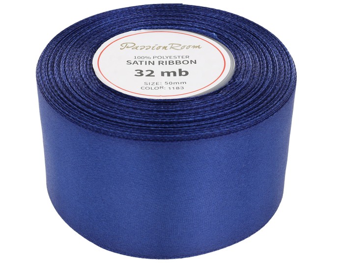 Wstążka satynowa 50mm 32mb szafirowa