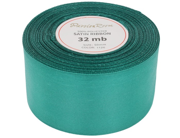 Wstążka satynowa 50mm 32mb szmaragdowa