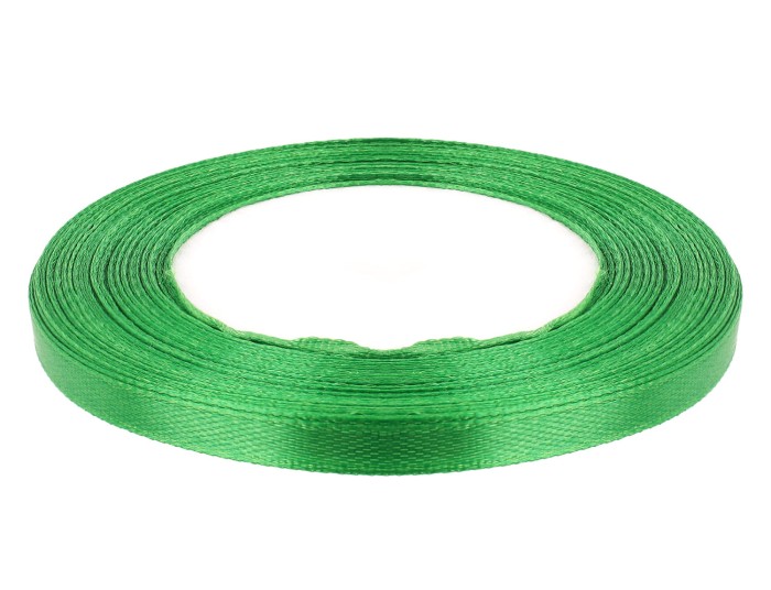 Wstążka satynowa 6mm 32mb zielona