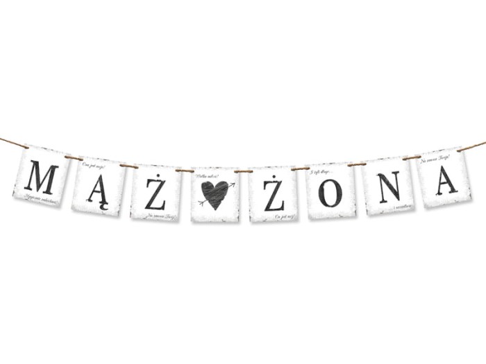 Baner ślubny MĄŻ ŻONA 100cm