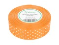 Wstążka w kropki 25mm neonowa pomarańczowa