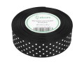 Wstążka satynowa w kropki 25mm czarna