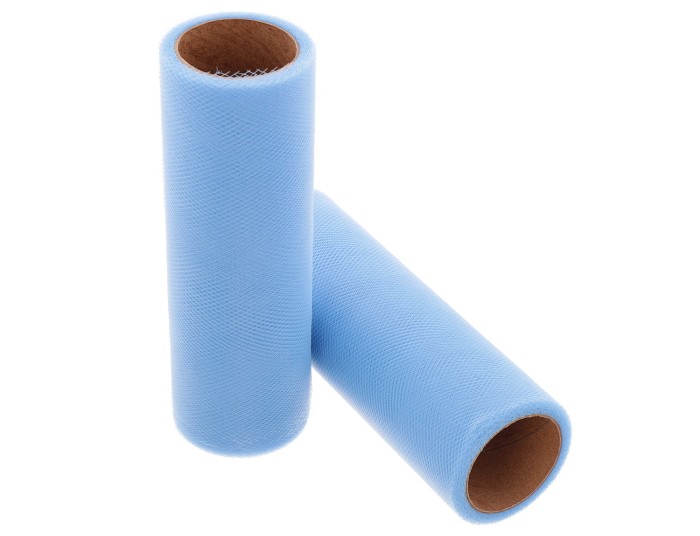 Tiul na rolce 15cm 9m niebieski