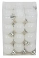 [680242] Bombki nietłukące 2,5cm 36 sztuk białe błyszczące