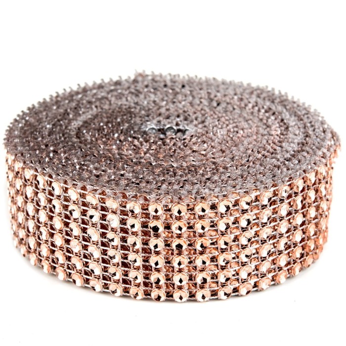 [59492] Taśma z cyrkoniami rose gold 3cm 4,5m