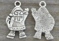ś07135 Zawieszka Mikołaj 23*12,5mm w kolorze starego srebra 2szt