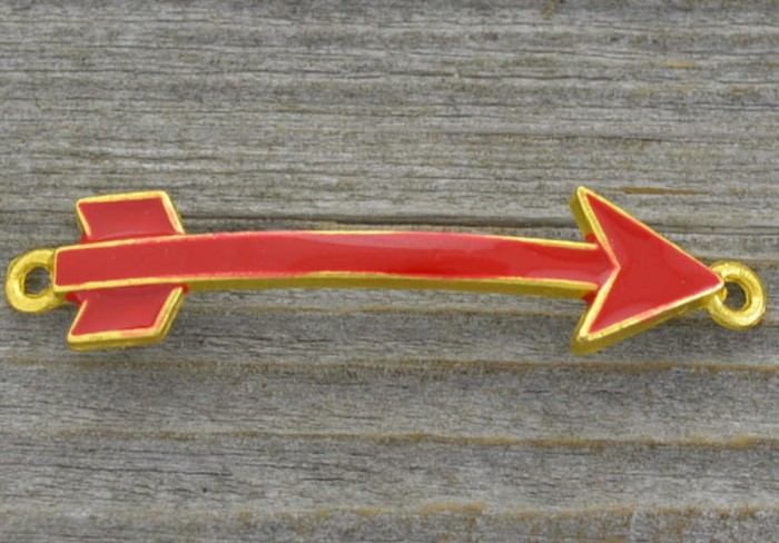 Element ozdobny łącznik strzałka emaliowana czerwona