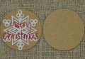 [ś07432] Papierowe metki do biżuterii z nadrukiem 50mm "Merry christmas" płatek śniegu 2szt