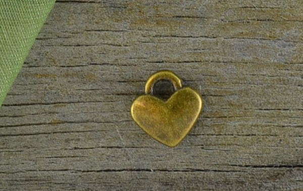 10710 Zawieszka mała serduszko w kolorze brązu 5szt