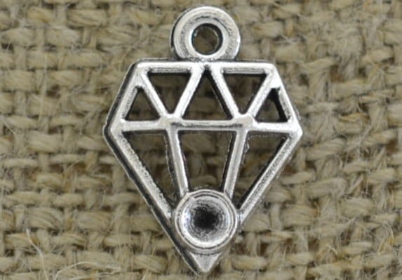 [307457] Zawieszka mała serce origami w kolorze srebrnym