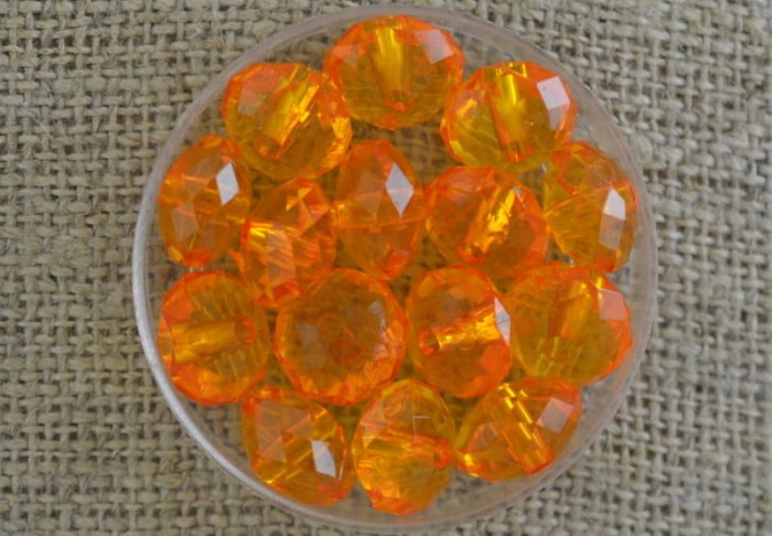 Koralik akrylowy 12x8mm pomarańczowy 10szt