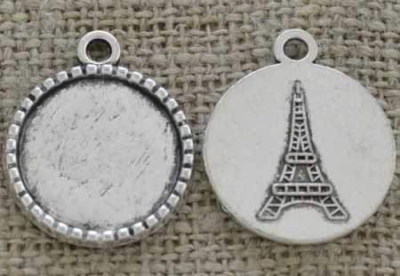 [301136] Baza medalionu srebrna na kaboszon 18mm 2szt