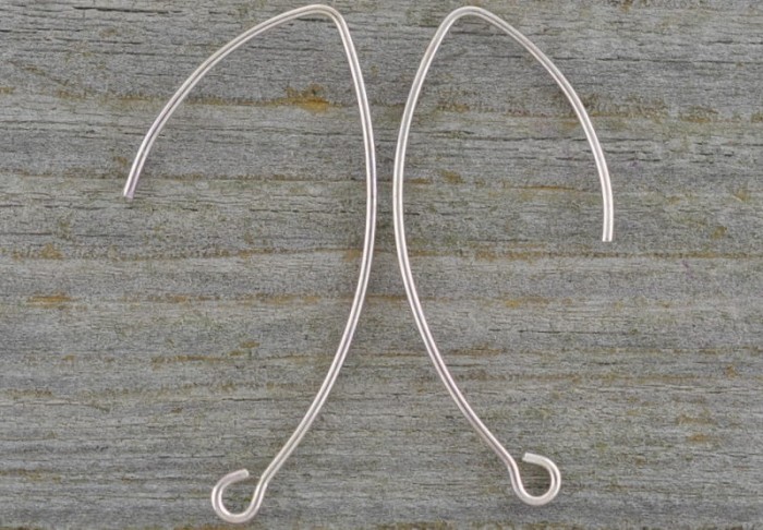 40445 Bigle ozdobne z kulką długie w kolorze srebra