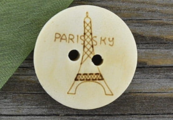 87315 Guzik drewniany ozdobny PARIS 3szt