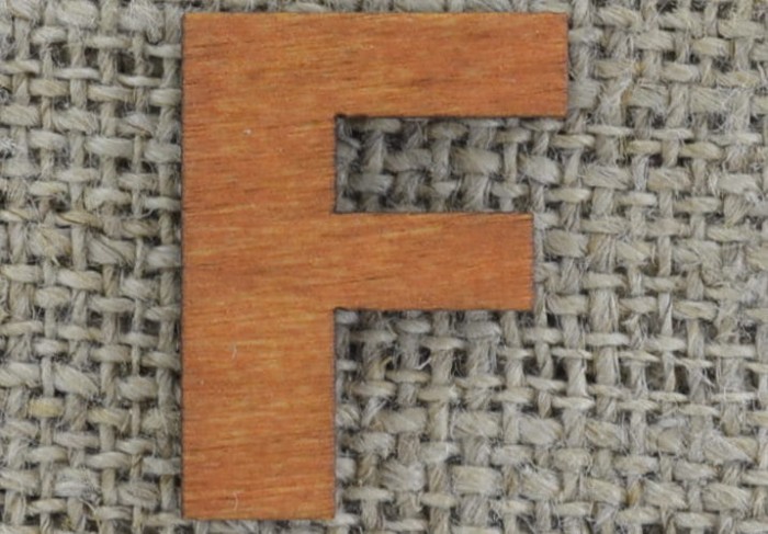 [873141] Element ozdobny literka drewniana "F" 5szt