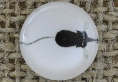 [046425] Kaboszon szklany z obrazkiem 10mm kotek