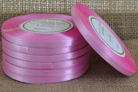 [86066] Wstążka satynowa 6mm 32mb ciemnoróżowa